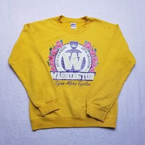 Sigma Alpha Epsilon Frat  SAE university of Washington yellow Crew Neck‎ Size Sm